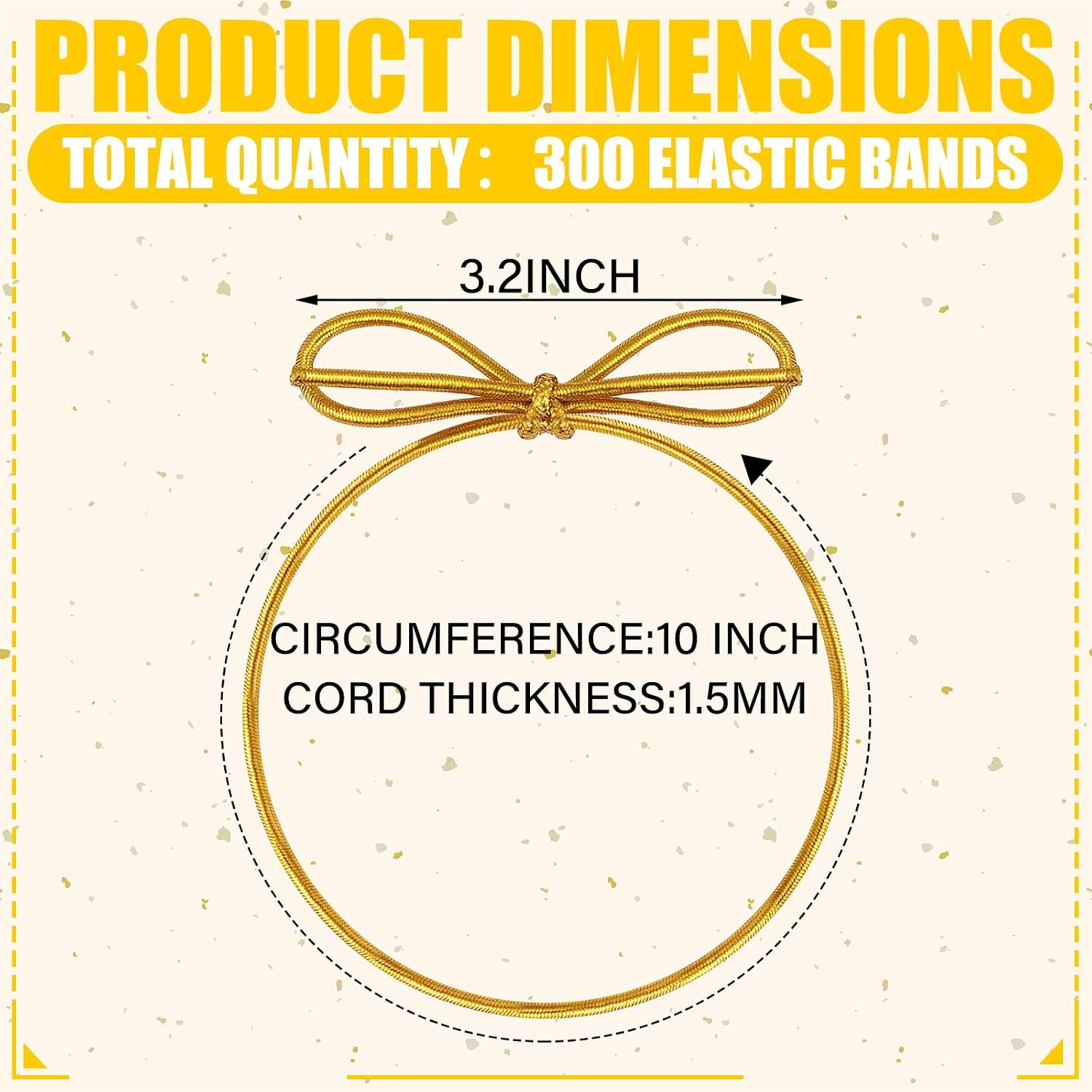 Vercraft 200 Pcs Gold Stretch Loops with Pre Tied Bows Metallic Elastic Ribbon String Elastic Cord for Gift Boxes Tags Gift Wrapping Crafts(10 Inch,Gold)