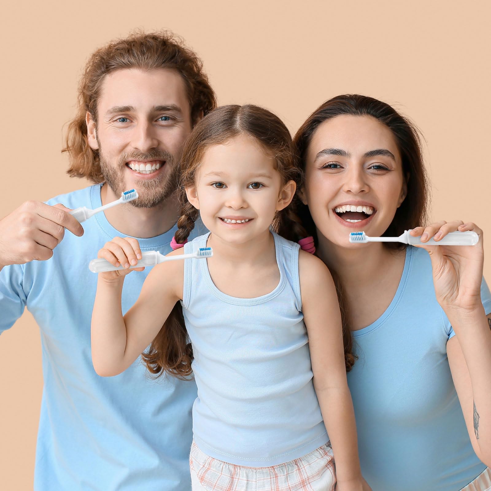 Cepillo de dientes de viaje, cepillo de dientes y pasta de dientes, empaquetado individualmente con caja de almacenamiento, almacenamiento plegable, tamaño de viaje adecuado para viajes, camping,