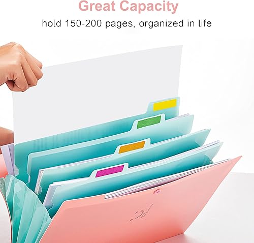 Vista 26 de Forvencer Organizador de archivos de acordeón, tamaño carta, carpeta de archivos expandible de 7 bolsillos, bonita carpeta de archivos con Púrpura