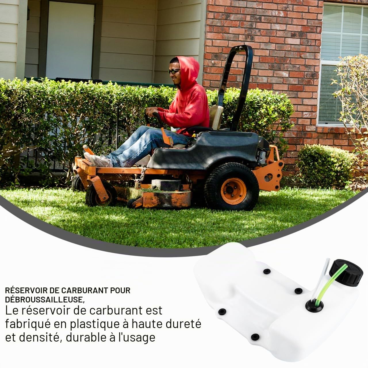 Réservoir D'Essence Pour Débroussailleuse 40-5Bl 9.65X5.71X2.76 Pouces Réservoir De Carburant Facile À Installer Compatible Taille-Bordures Usage Jardin Agricole