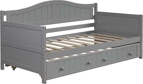 Miniatura 8 de Harper & Bright Designs Sofá cama individual con cama nido, marco de sofá cama individual de madera para dormitorio, habitación de invitados, sala