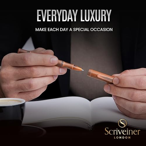 Miniatura 37 de Scriveiner Green Rollerball EDC Luxury Pen, Stunning Pocket Pen with Chrome Finish, Cool Writing Pen, Best Gift for Men & Women, German Schmidt