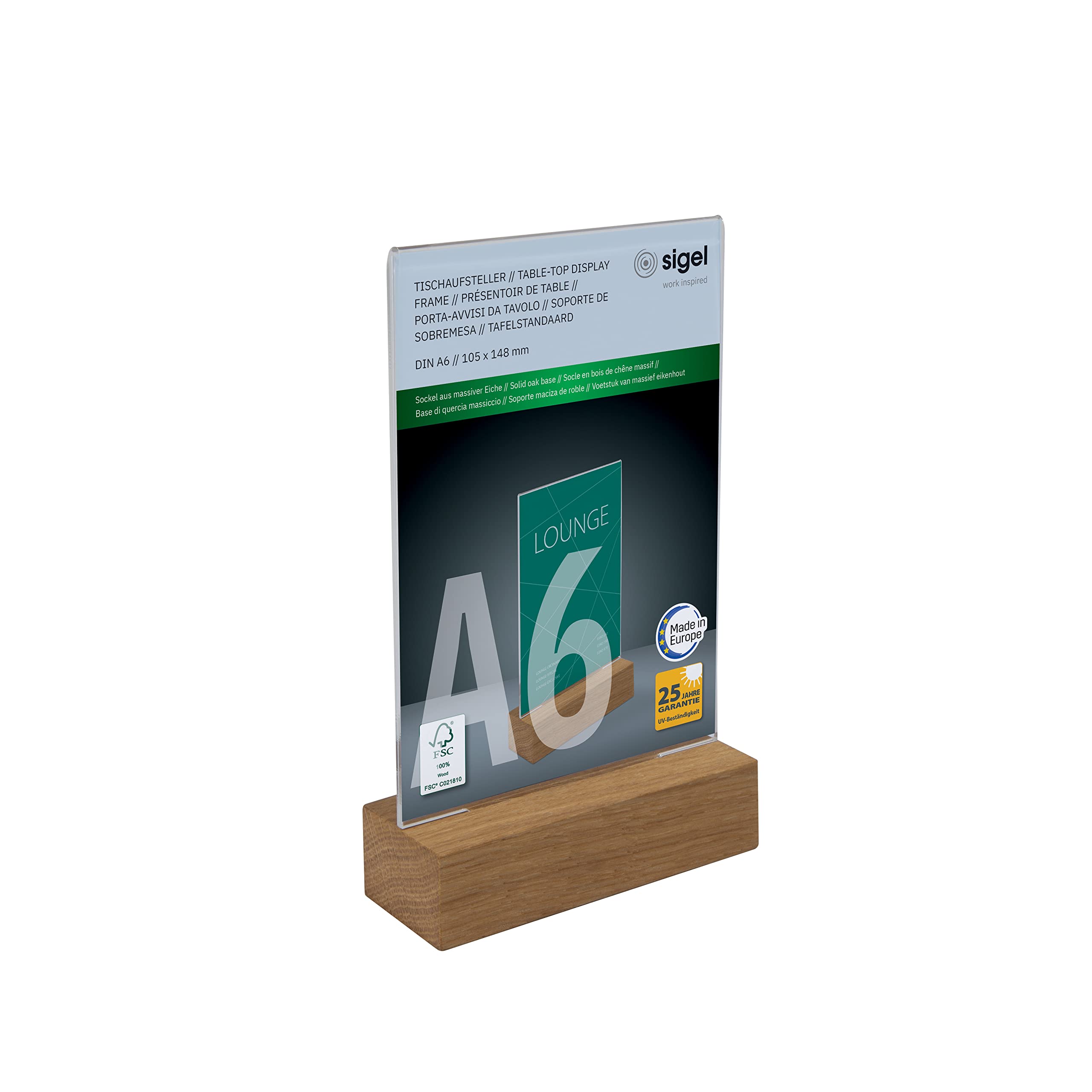 Sigel TA252 Desk display board A6 Glassy Wood 1 pc