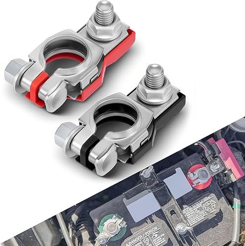 2 conectores de terminal de batería, poste superior positivo y negativo de cable de batería con parte inferior de plástico, accesorios de automóvil,