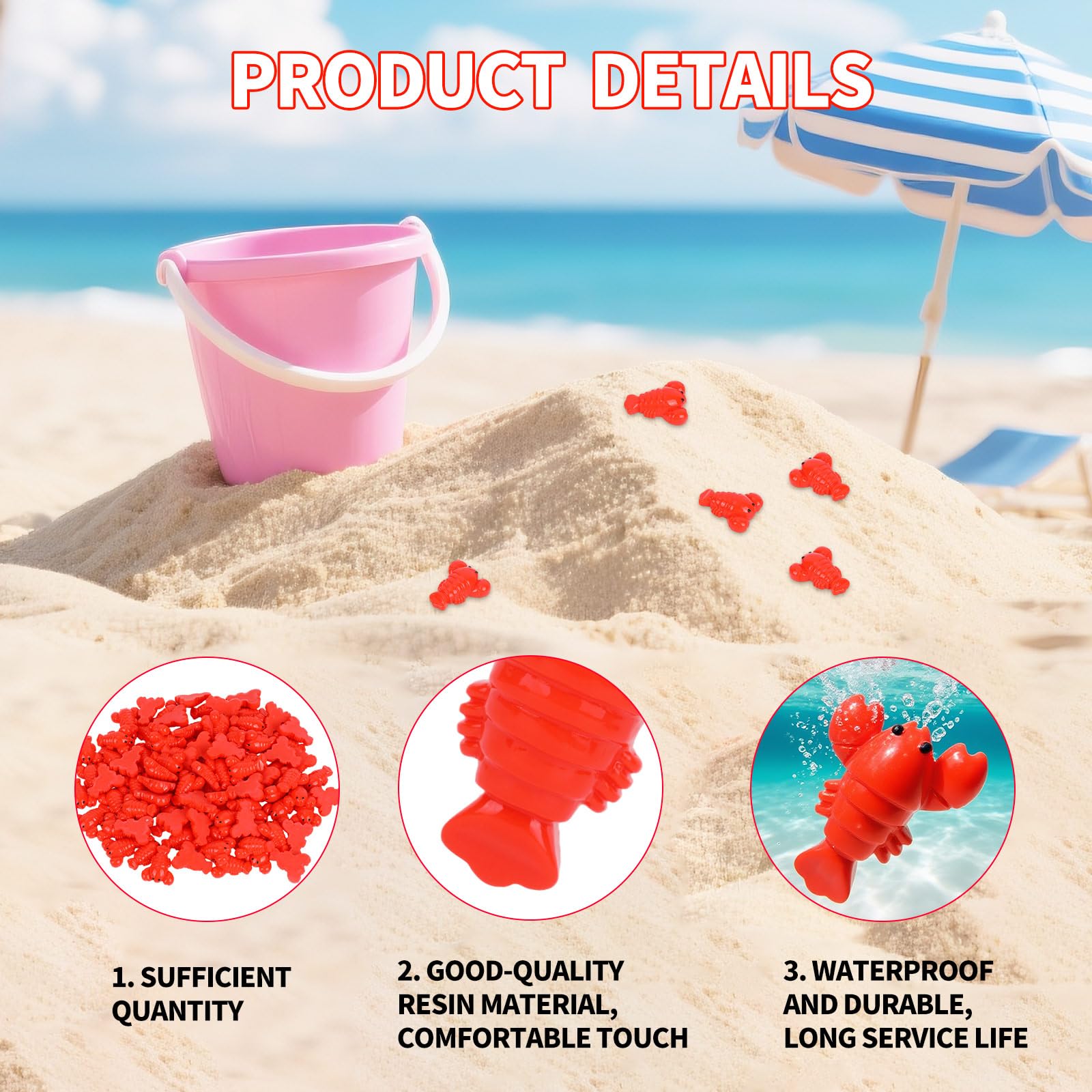 100 Pcs Mini Resin Lobster - Image 4