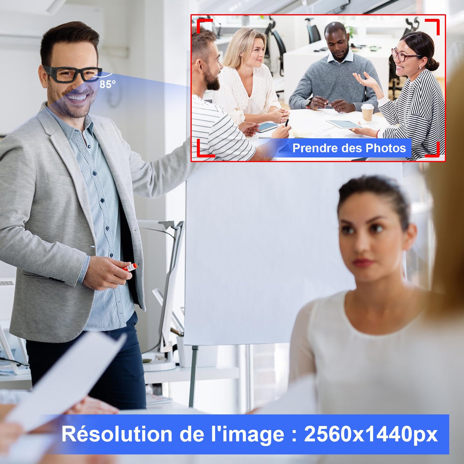 Caméra Espion Cachée 16G, Caméra Cachée dans des Lunettes