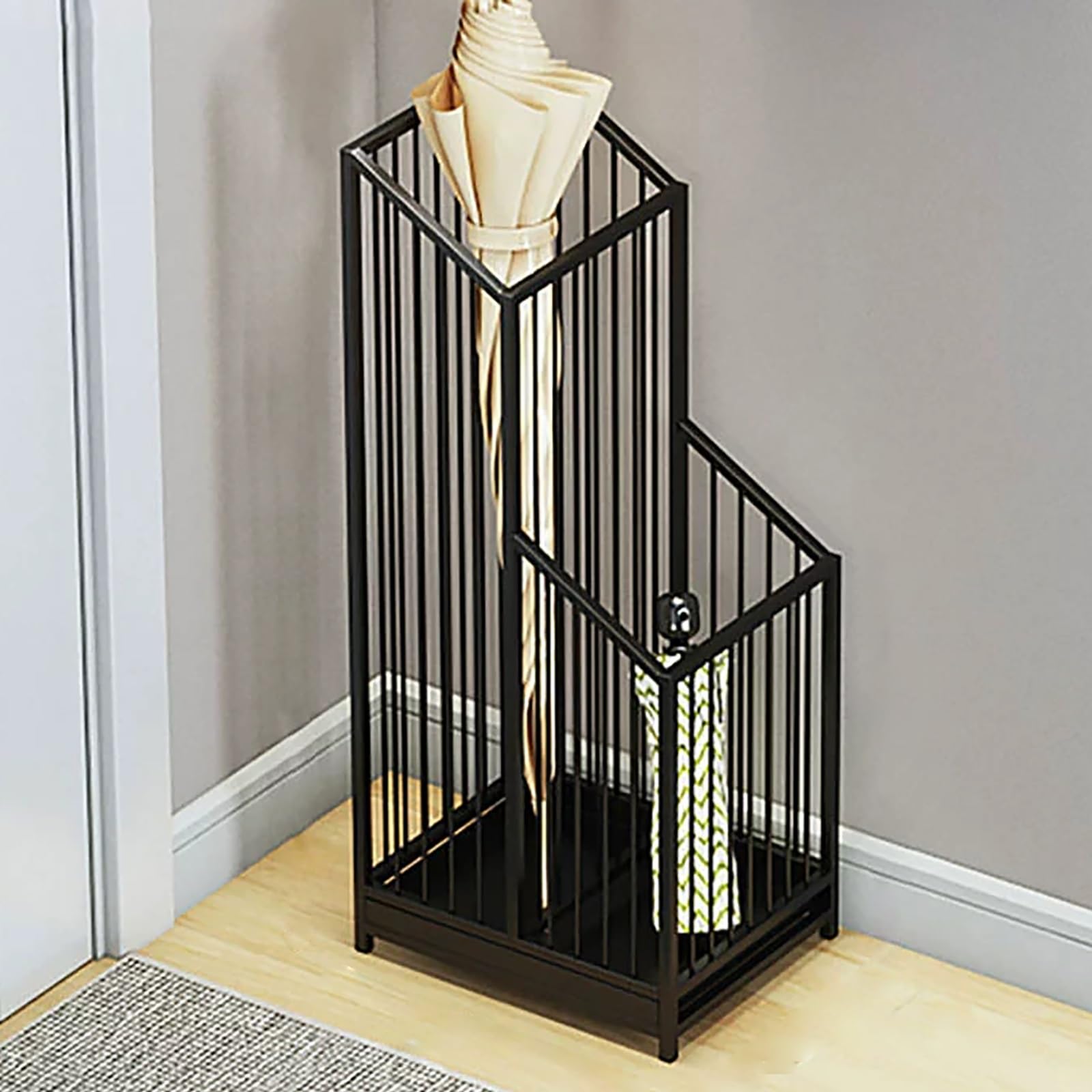 FCXWEVR Multifunctional Umbrella Holder with Drain Tray - Stylish nizer for Entryway Office Porch Storage - Space-Saving Design for Home & Outdoor Use