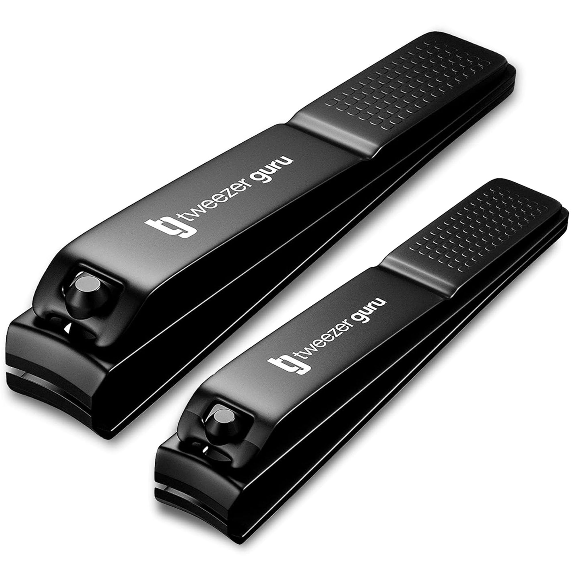 Tweezer Guru Nail Clippers - 2 Pack Professional Stainless Steel Toe Finger Nail Clipper Set for Men Women