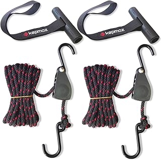 Kayak tie Down Straps Bow and Stern tie Downs Loops Strap Ratchet Rope Canoe Pulley Hanger Anchor Point Tying Kits