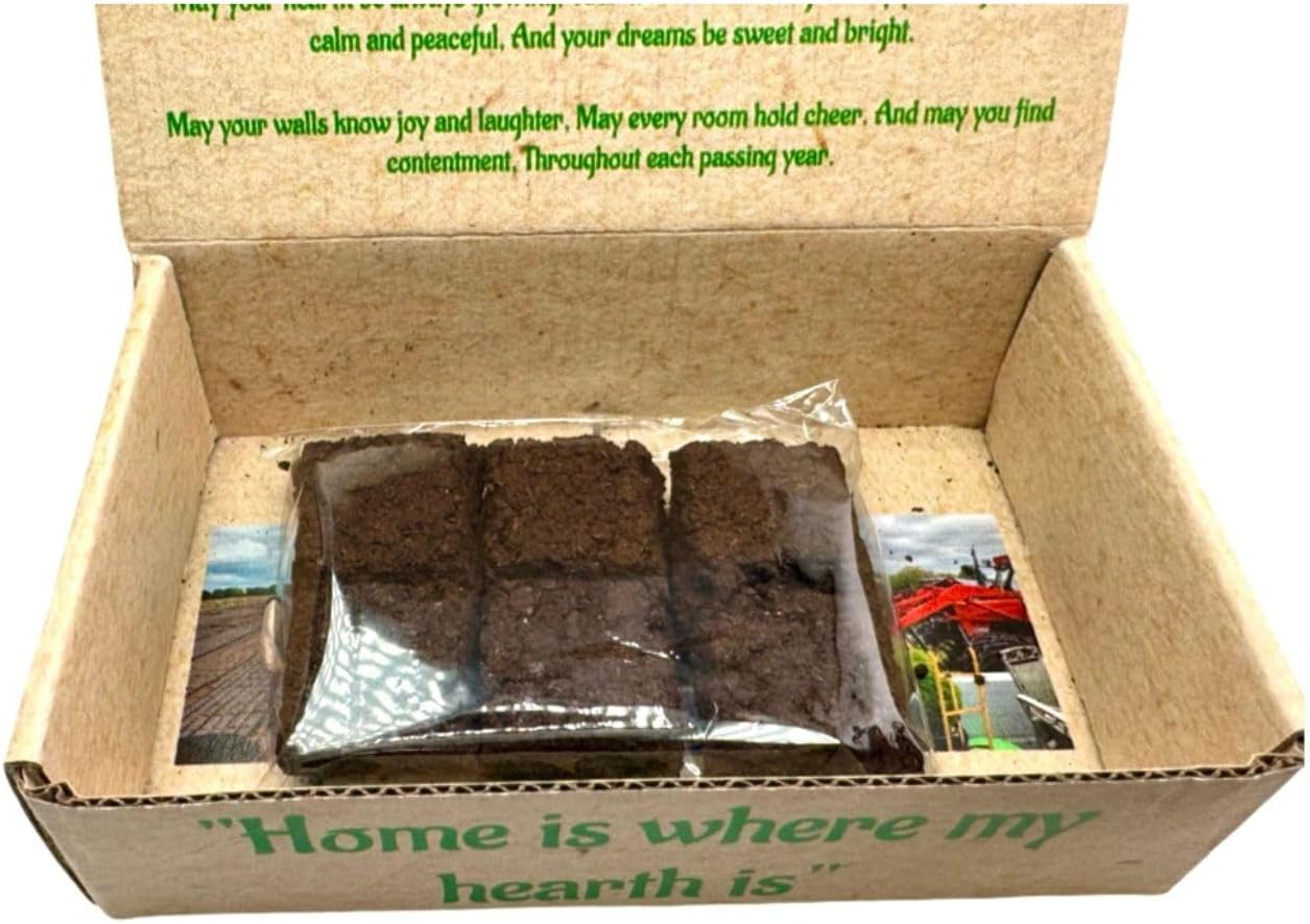 Irish Turf Peat Incense Scent of Ireland Gift Boxed Set with 12 Refill Sod Pieces
