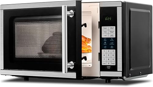 Hornos microondas de encimera de 0.7 pies cúbicos, horno microondas de 700 vatios con iluminación LED, plato giratorio y bloqueo para niños,