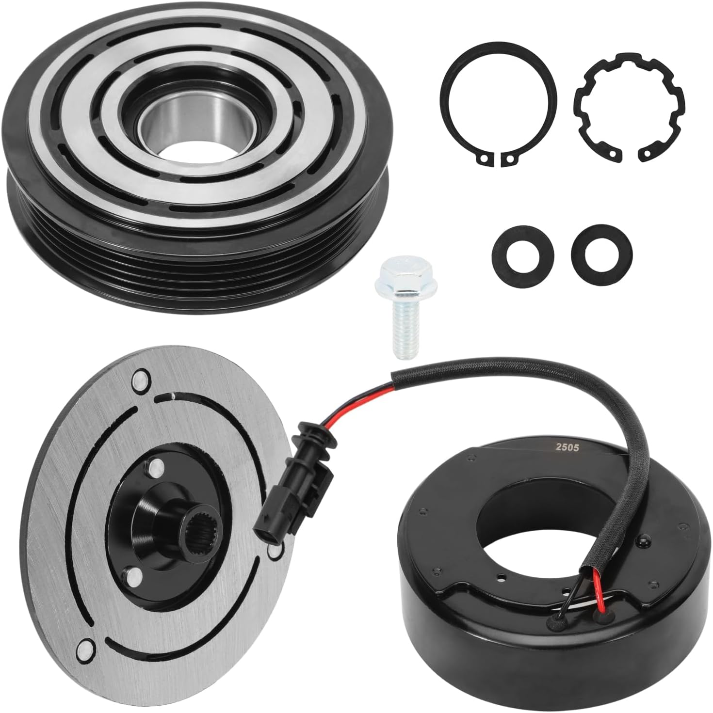 Air Conditioner AC Compressor Clutch Kit Fit for Equinox 2016-2017 Malibu 2013-2016 Impala 2014-2015 Terrain 2015-2017 Regal