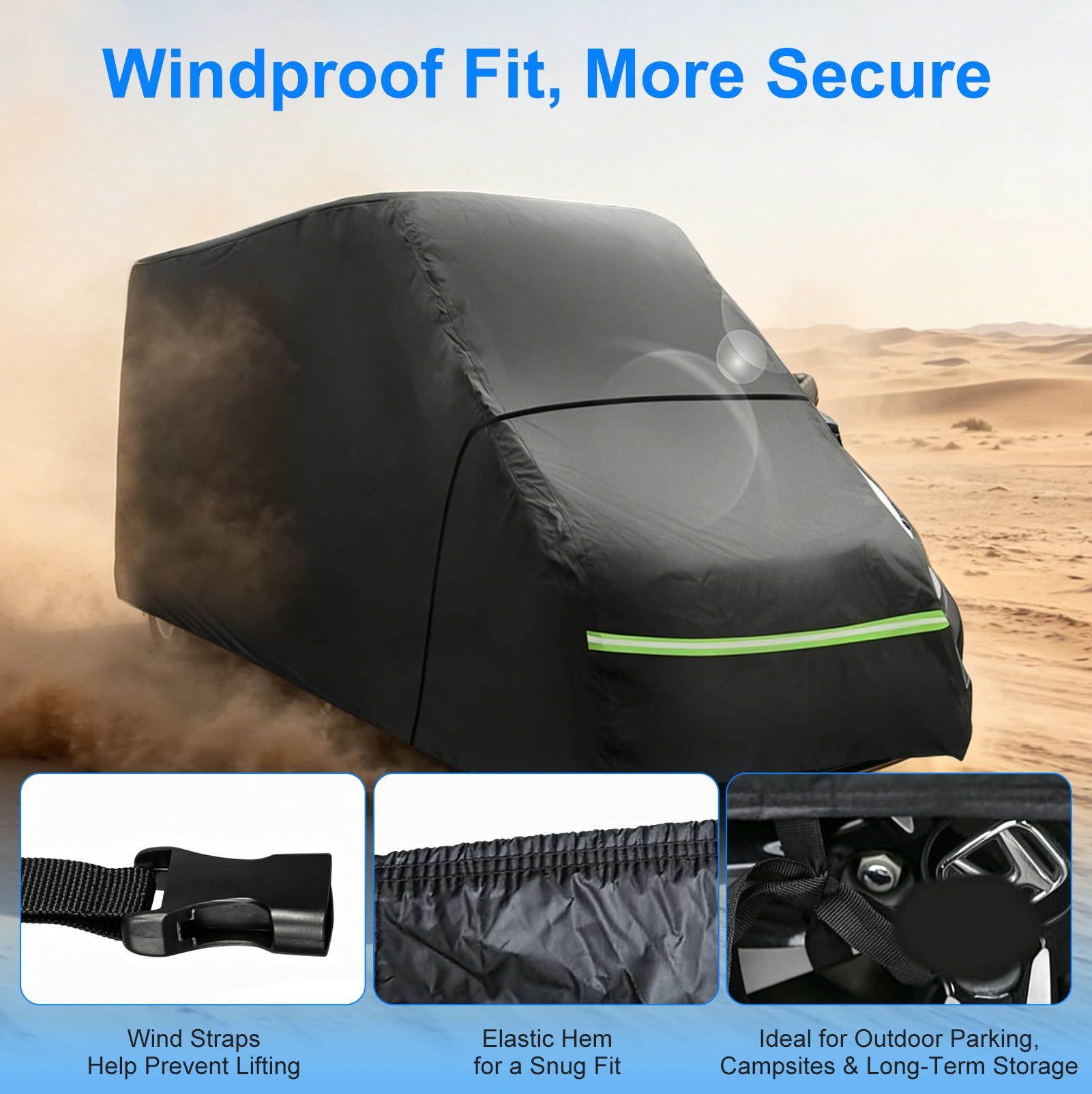 Funda Coche Exterior Compatible con Fiat Ducato 2006-2024 L2H2 Van, Funda para Coche Exterior, Protección Todo Tiempo, Impermeable, Aislante Térmico y Reflectante UV, con Correas Antiviento, Bolsa