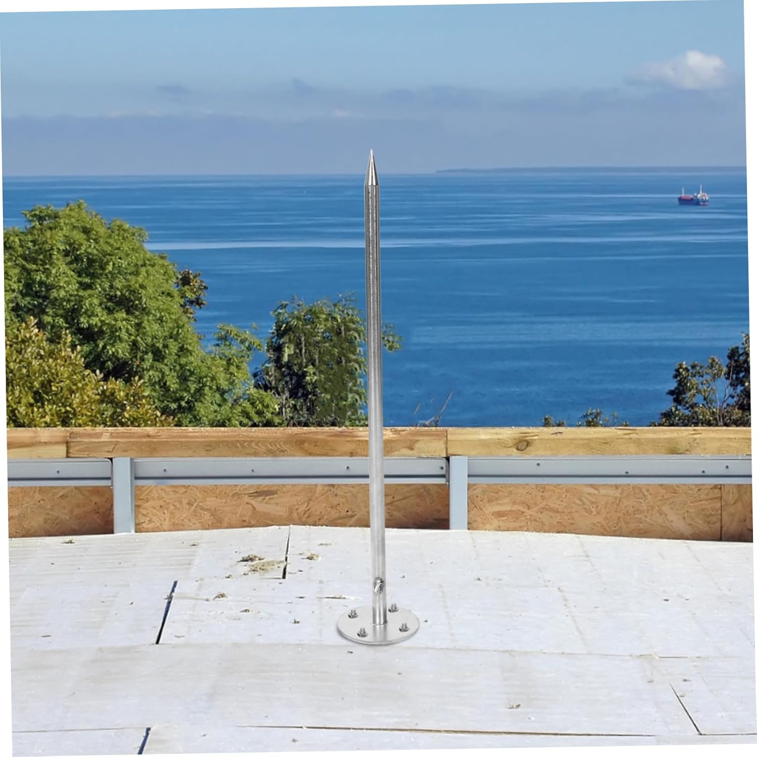 Stainless Steel Grounding Rod Kit Easy Installation for House Roof Protection Against Thunderstorms Reliable Earthing for Homes and Gardens Polished Design for Modern Aesthetics
