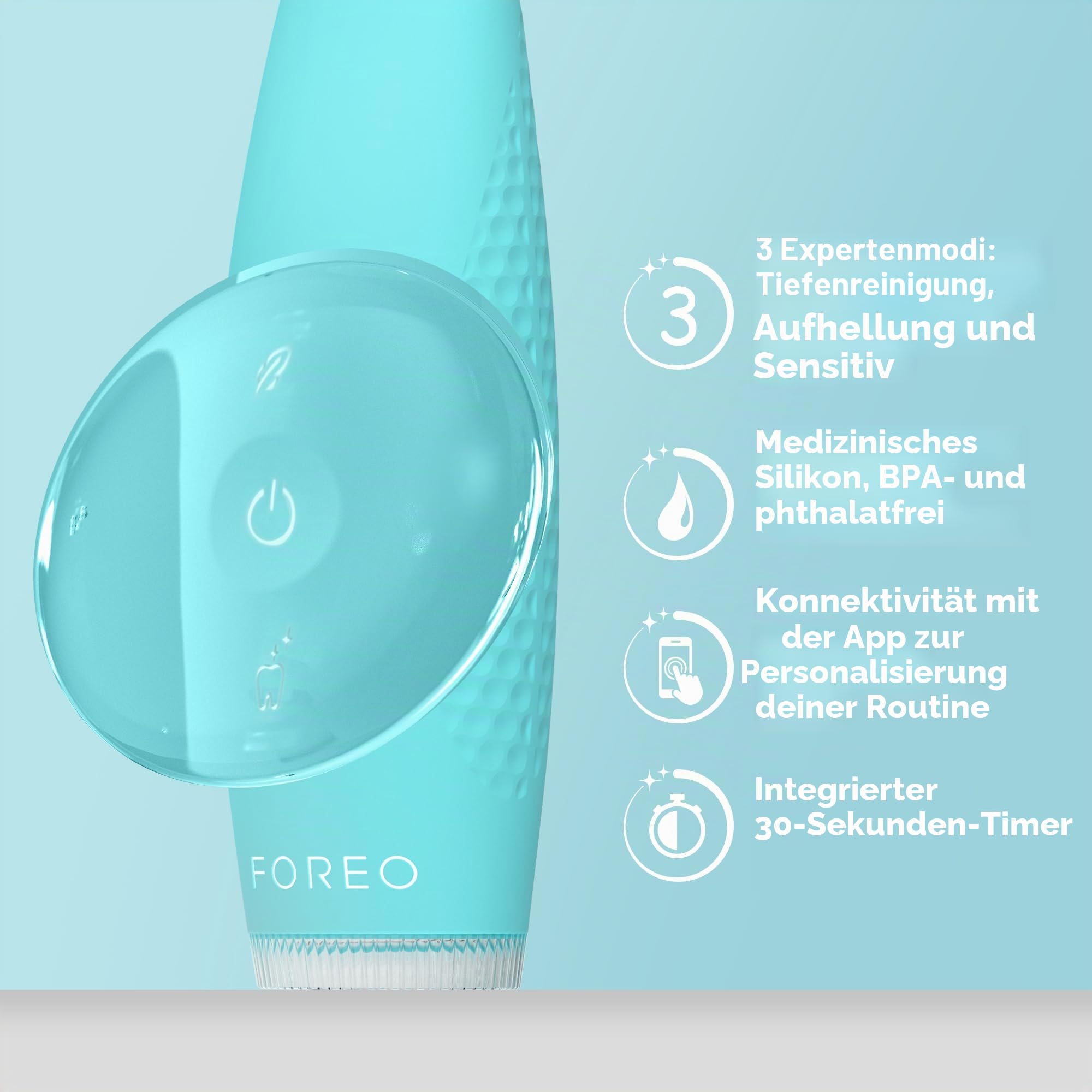 FOREO ISSA 4 – 4-in-1-Schallzahnbürste für umfassende Mundpflege, Blue | Elektrische Zahnbürste, Schallzahnbürste, Weiche Borsten, Zahnfleischpflege, Zungenreiniger, Wiederaufladbar, Reisezahnbürste