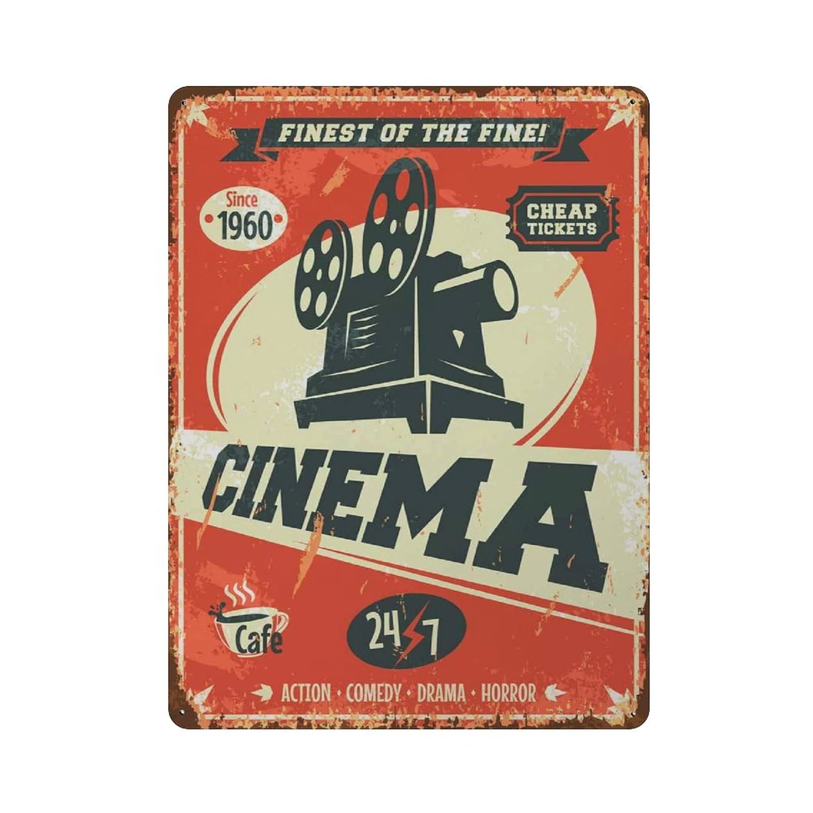 rayprint Finest of The Fine Movie Cinema Tin Sign Metal Plaque Art Hanging Iron Painting Retro Home Kitchen Garden Garage Wall Decor 16"x12"