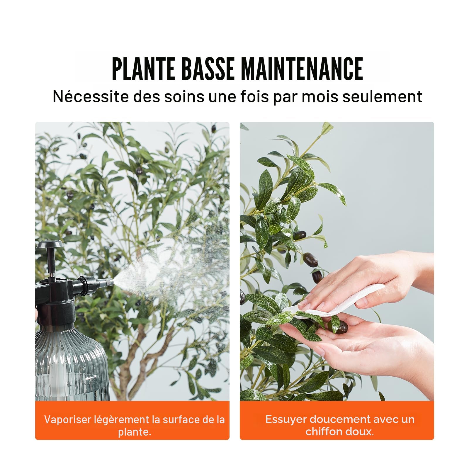 VEVOR Faux Arbre 155 cm Vert Plante Artificielle PE Haut Olivier avec Pot 150x125 mm