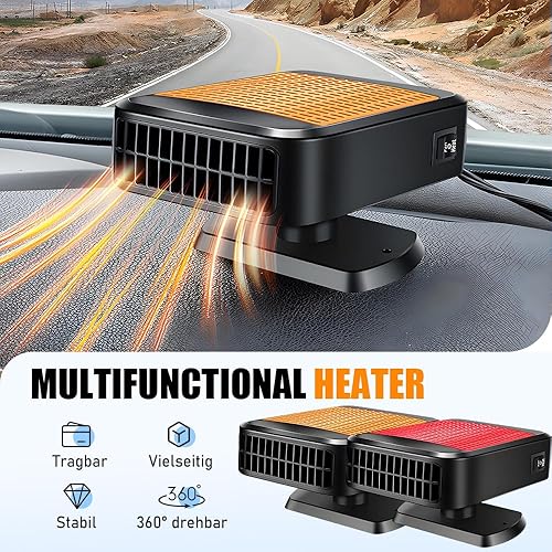 Miniatura 4 de Calentador portátil para automóvil de 12 V, calentadores de automóvil de calentamiento rápido para vehículo, calentador de automóvil de 12 V que se