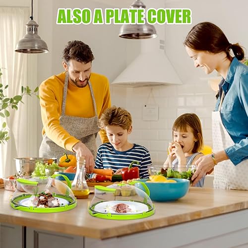 Miniatura 7 de Cubierta para microondas para alimentos, cubierta de salpicaduras de microondas de 10 pulgadas, cubierta transparente para alimentos para