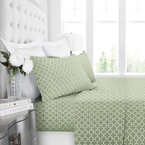 Miniatura 2 de Italian Luxury Juego de sábanas estampadas, bolsillos profundos, resistente a las arrugas y a la decoloración, juego de sábanas y fundas de