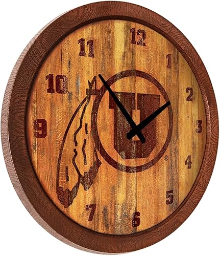 Miniatura 31 de The Fan-Brand NCAA Oklahoma Sooners: Faux Barrel Top Wall Clock Sports Team Bar Sign Décor - Home Man Cave, Party Decoration - Made On Demand