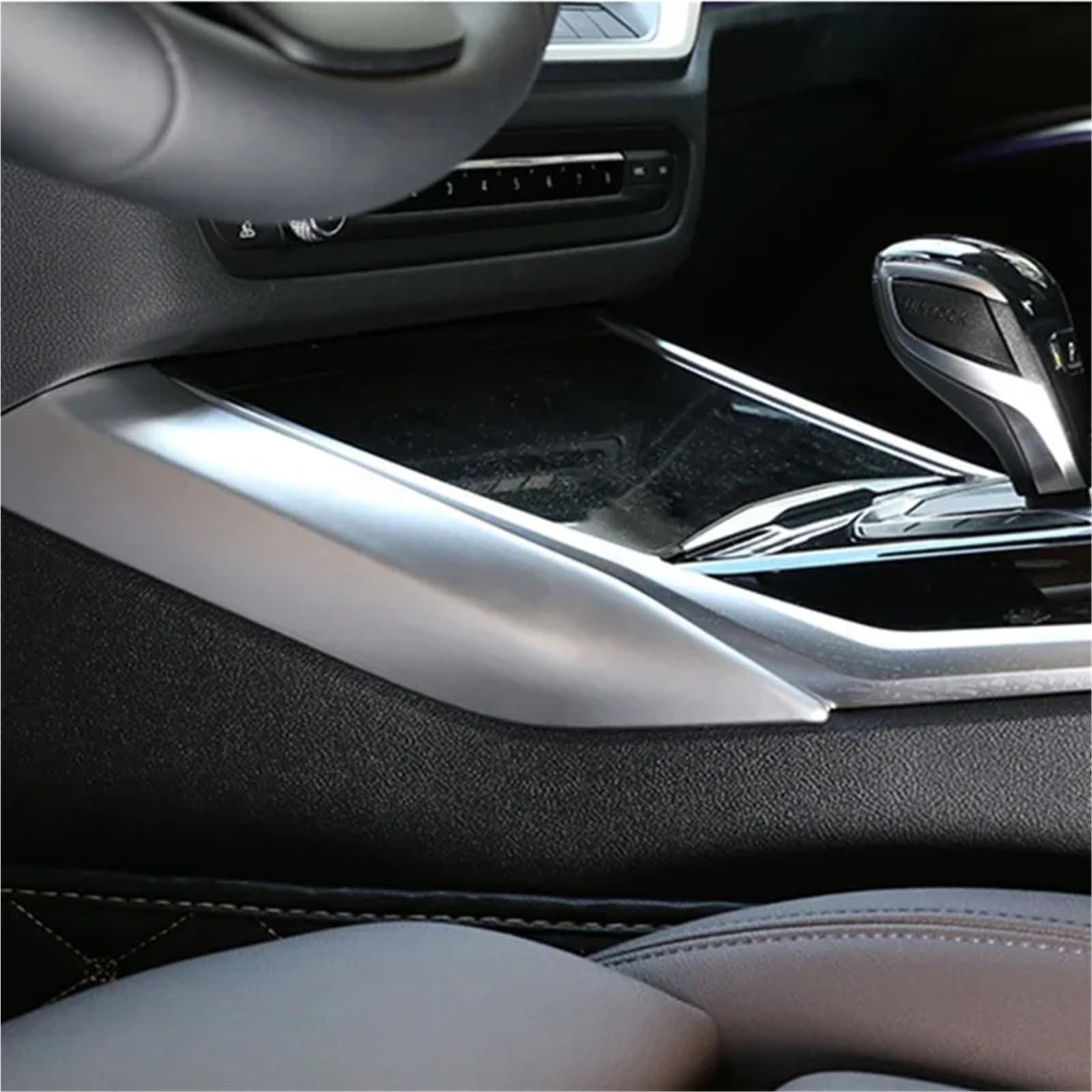 Folia na panel‌ Okleina skrzynia biegów‌ Pasuje do BMW serii 3 G20 G28 2020 2 sztuki/zestaw samochodowa konsola środkowa pasek boczny osłona akcesoria ABS włókno węglowe chrom(Silver)