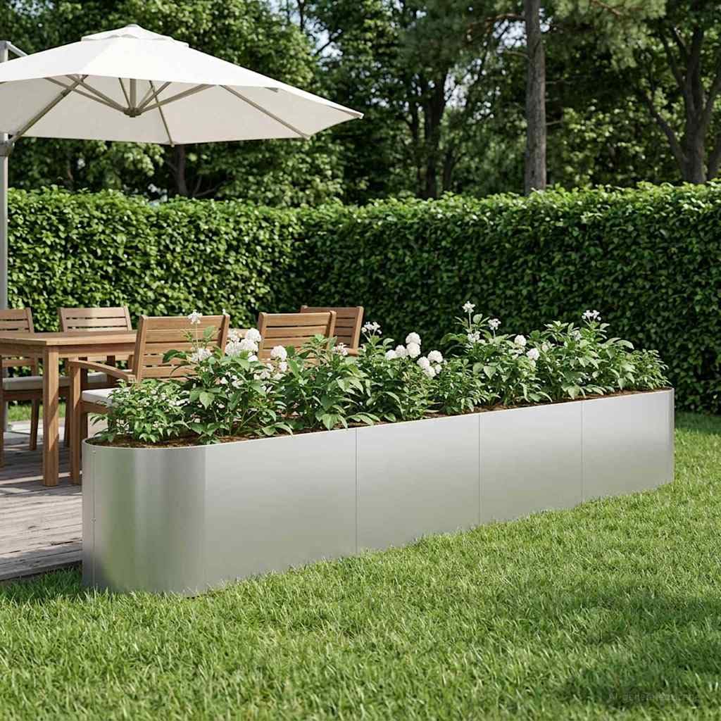 Bancal de metal galvanizado de 380 x 40 x 40 cm para jardín