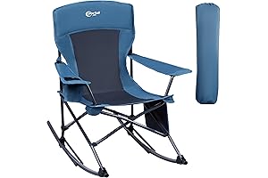 PORTAL Outdoor Rocking Lawn Chair with Shocks - Midnight Blue