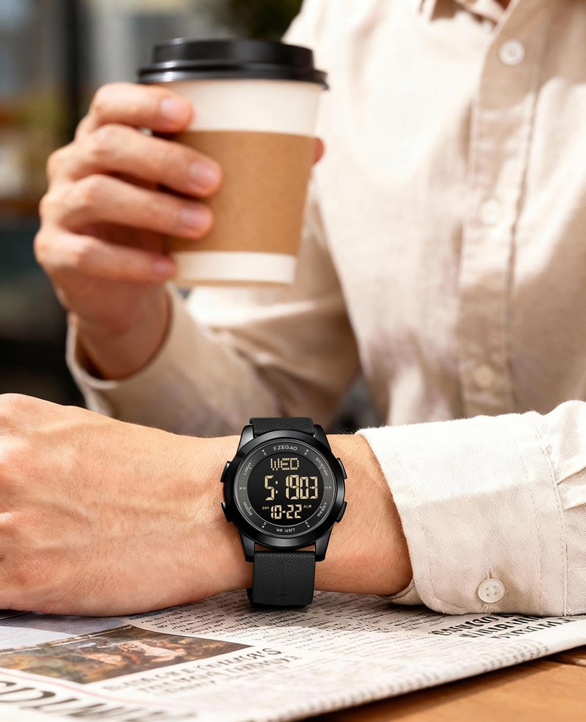 Metal Ultra-Thin Waterproof Digital Watch Men, Military Watches with Timer, Multi-Functions Sport Watches for Men - Image 8