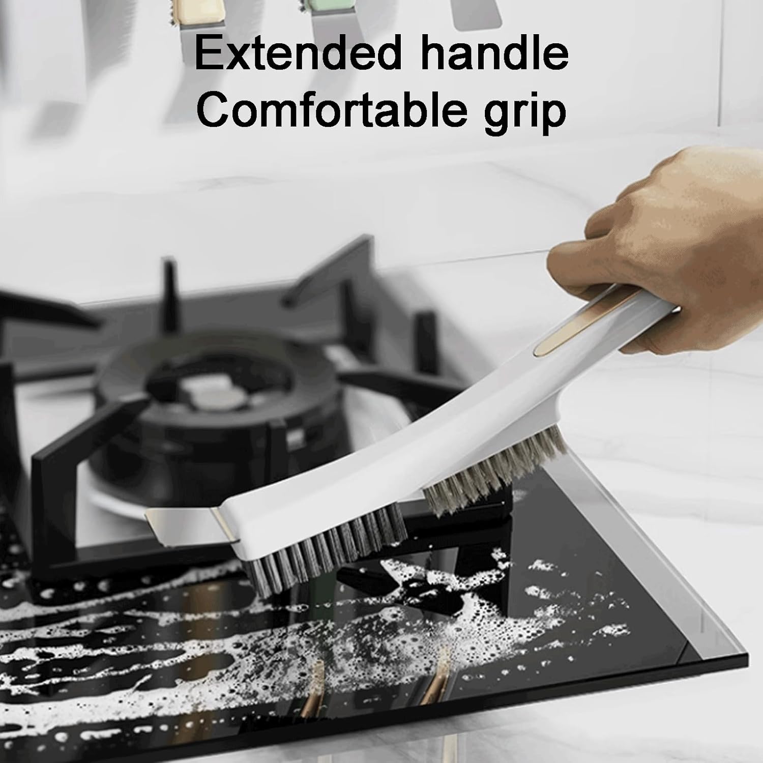 Multipurpose Plastic Kitchen Cleaning Small Brush with Shovel Gap Brush Multifunctional Cleaning Brush Household Cleaning Brush Strong