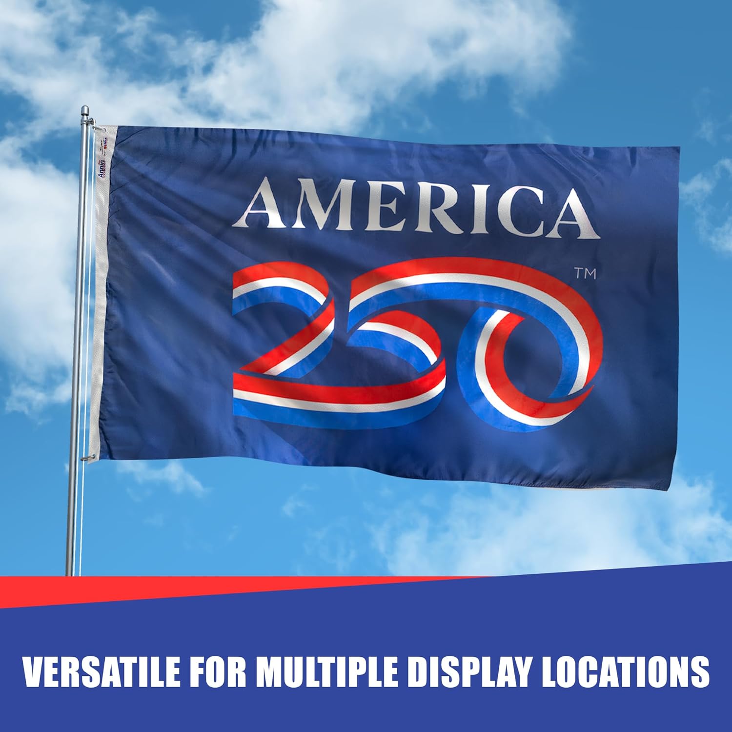 USA 250th Anniversary Flag 4ftx 6ft | USA-Made Nyl-Glo Nylon Outdoor Flag | Durable Canvas Header and Brass Grommets | UV Resistant Colors | Special Edition 250 Celebration Flag