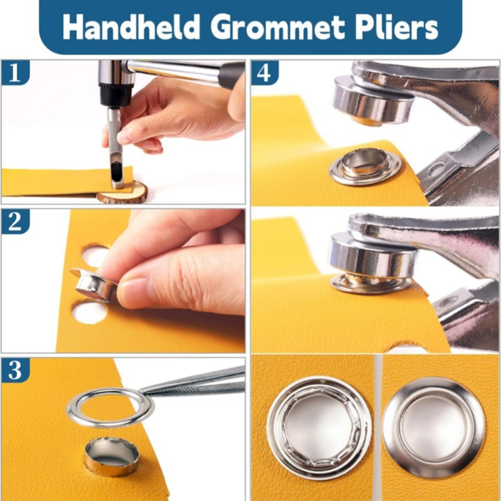Pinze professionali per occhielli in metallo, per tessuto, pelle, diametro interno 10 mm, pinze per occhielli complete
