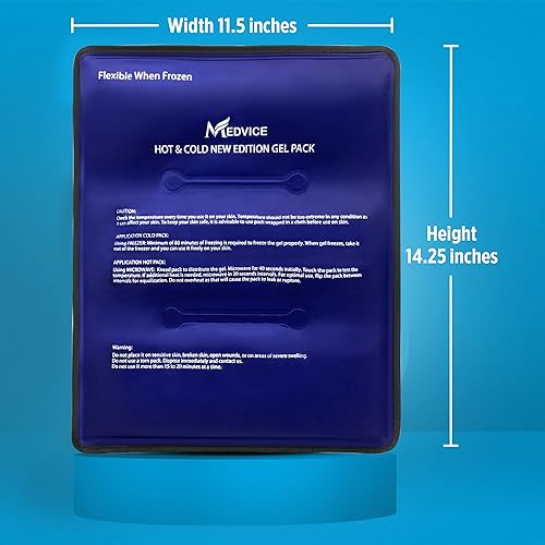 Miniatura 7 de Medvice Bolsa de hielo reutilizable para lesiones  para cadera, hombro, rodilla, espalda, compresa caliente y fría para dolor, hinchazón, moretones,