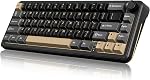 RedThunder K65 65% Clavier de jeu mécanique sans fil, Monture d'embouts de crémaillère, Knob de volume,Ultra Compact US Disposition générale 66 Clés, 2,4G/BT/USB-A,RGB Éclairage sous-jacent, Interrupteur rapide d'abricot échangeable à domicile