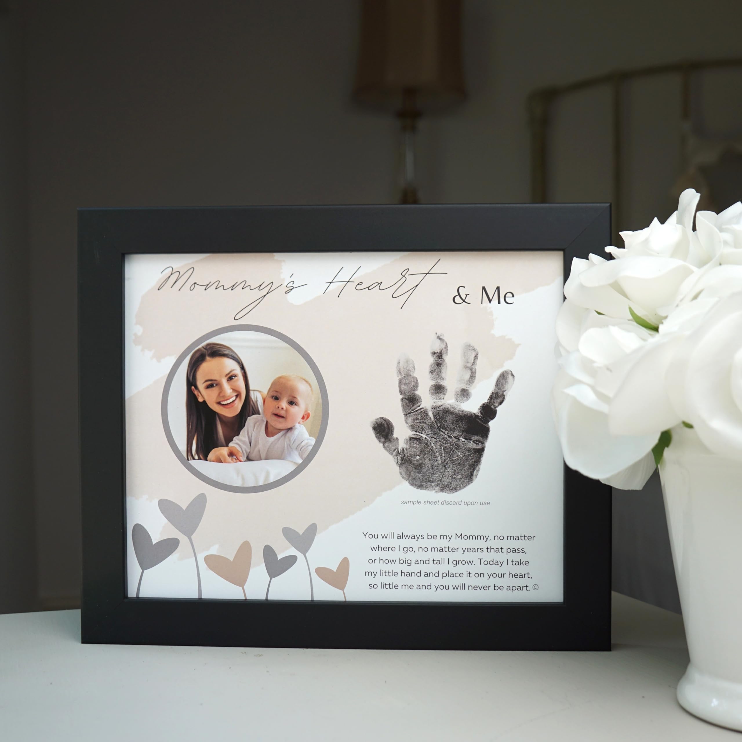 Cornice per impronte di mani per mamma con poesia, regalo per la prima volta per la festa della mamma o Natale, regalo per mamma da figlio/figlia, prodotto negli Stati Uniti