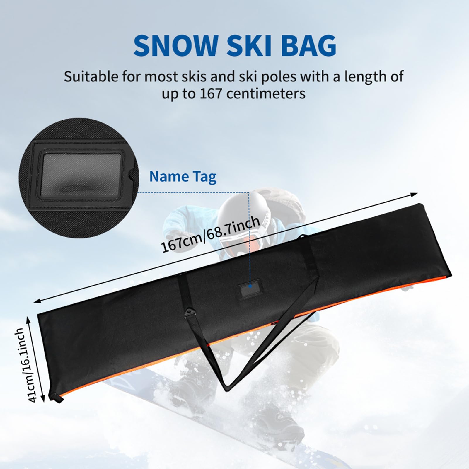 Borsa da Sci,Borsa di Stoccaggio Attrezzatura Impermeabile Sport E Gear,Borsa di Trasporto Snowboard per il Trasporto - per Uomini Donne e Giovani Formazione e Competizione