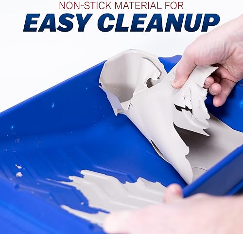 Miniatura 6 de Marshalltown Bandeja de pintura resistente, 1 galón, antiadherente resistente a los disolventes, imán de cepillo, diseñada para rodillos de 9