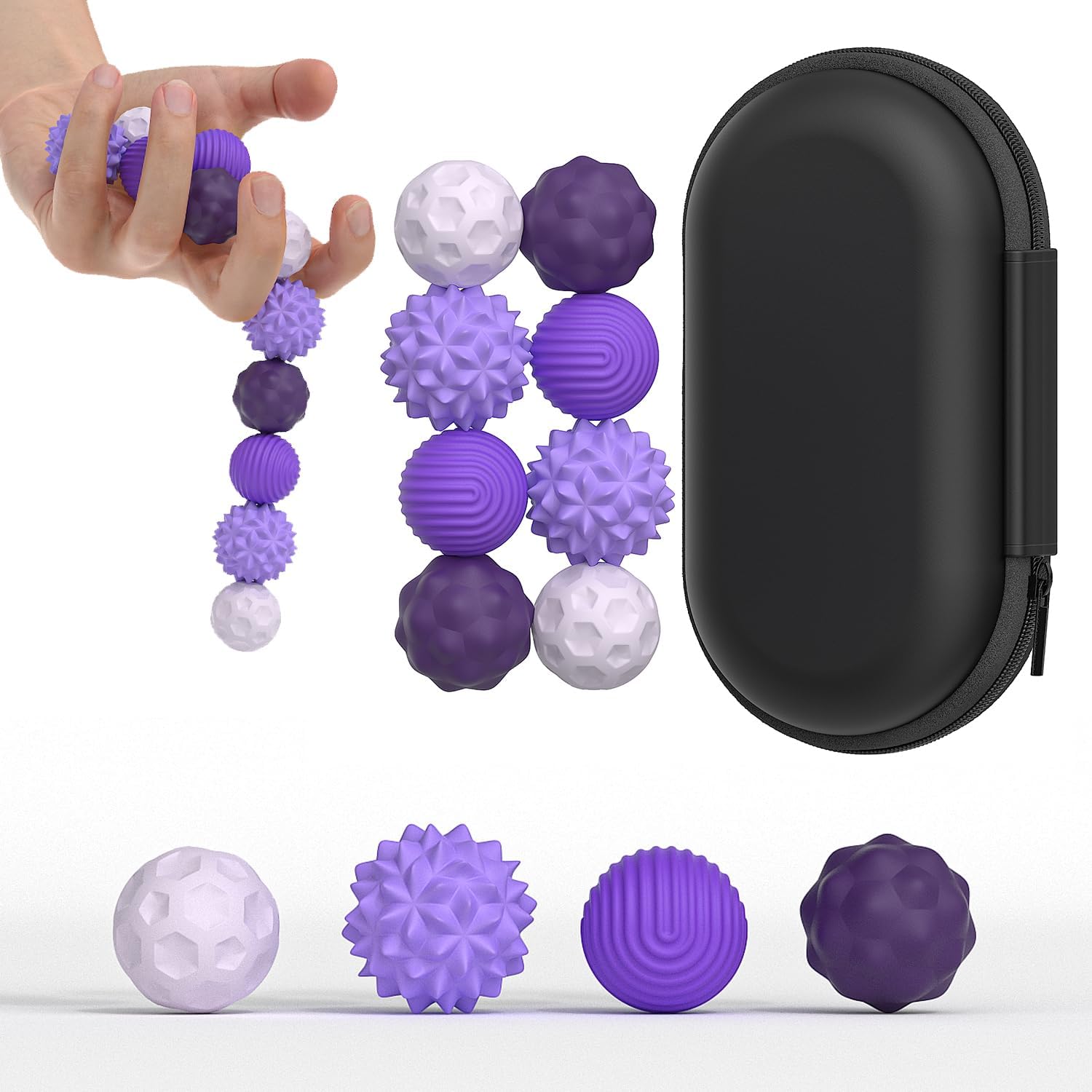 Bambebe 8PCS Silicone Magnetic Balls Fidget Toys for Adults & Teens, Stress Relief Sensory Toys for Autism ADHD Anxiety, Fun Textures Gadgets, Office Desk Toy for Women Men Teen — image 1