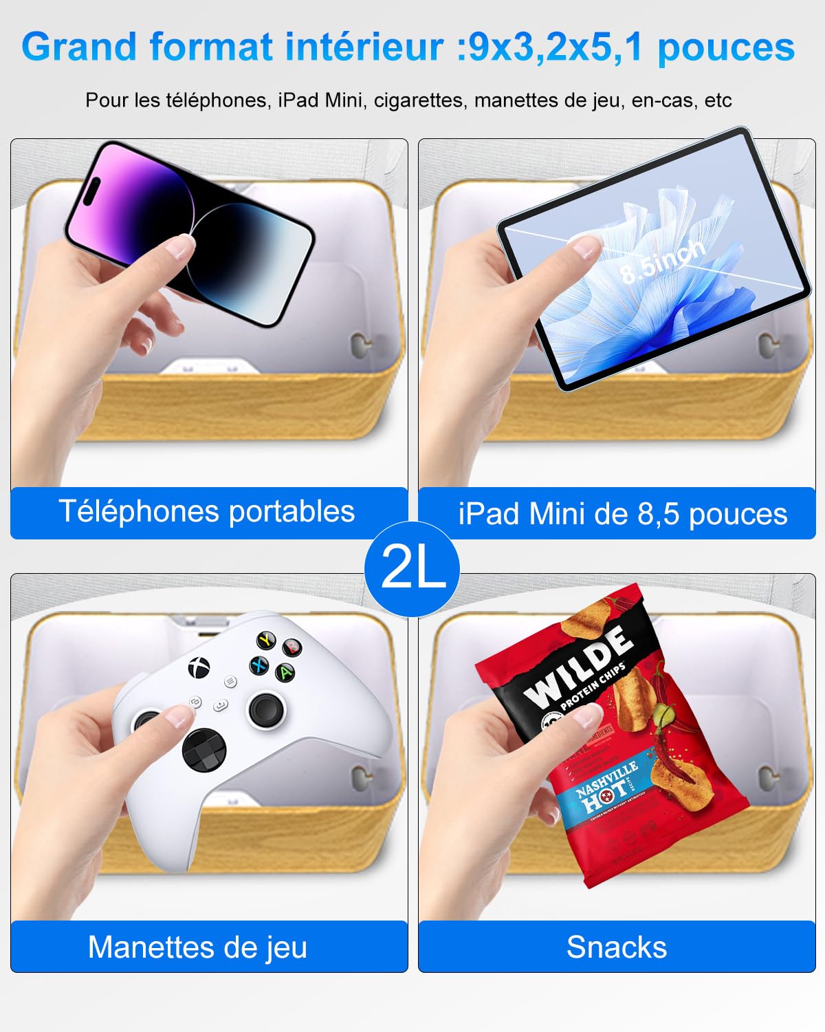 iDiskk Casiers temporisés sécurisés, casier de téléphone portable avec minuteries, verrouillage de gestion de la dépendance, désactiver les jeux vidéo, médias sociaux, verrouillage temporisé