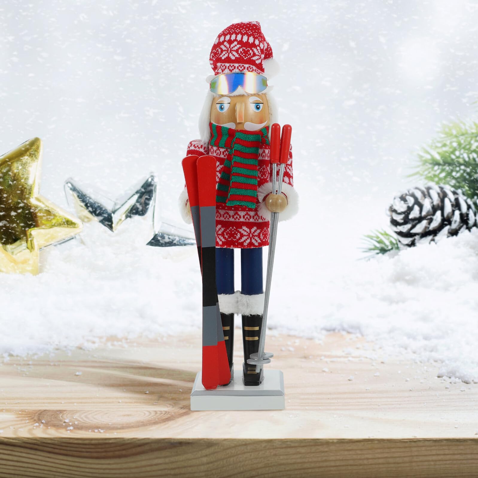 Holz Nussknacker Figur für Weihnachten Funktionierender Nussknacker als Dekoration Handgefertigt mit Liebe Klassisches Weihnachtselement für Zuhause