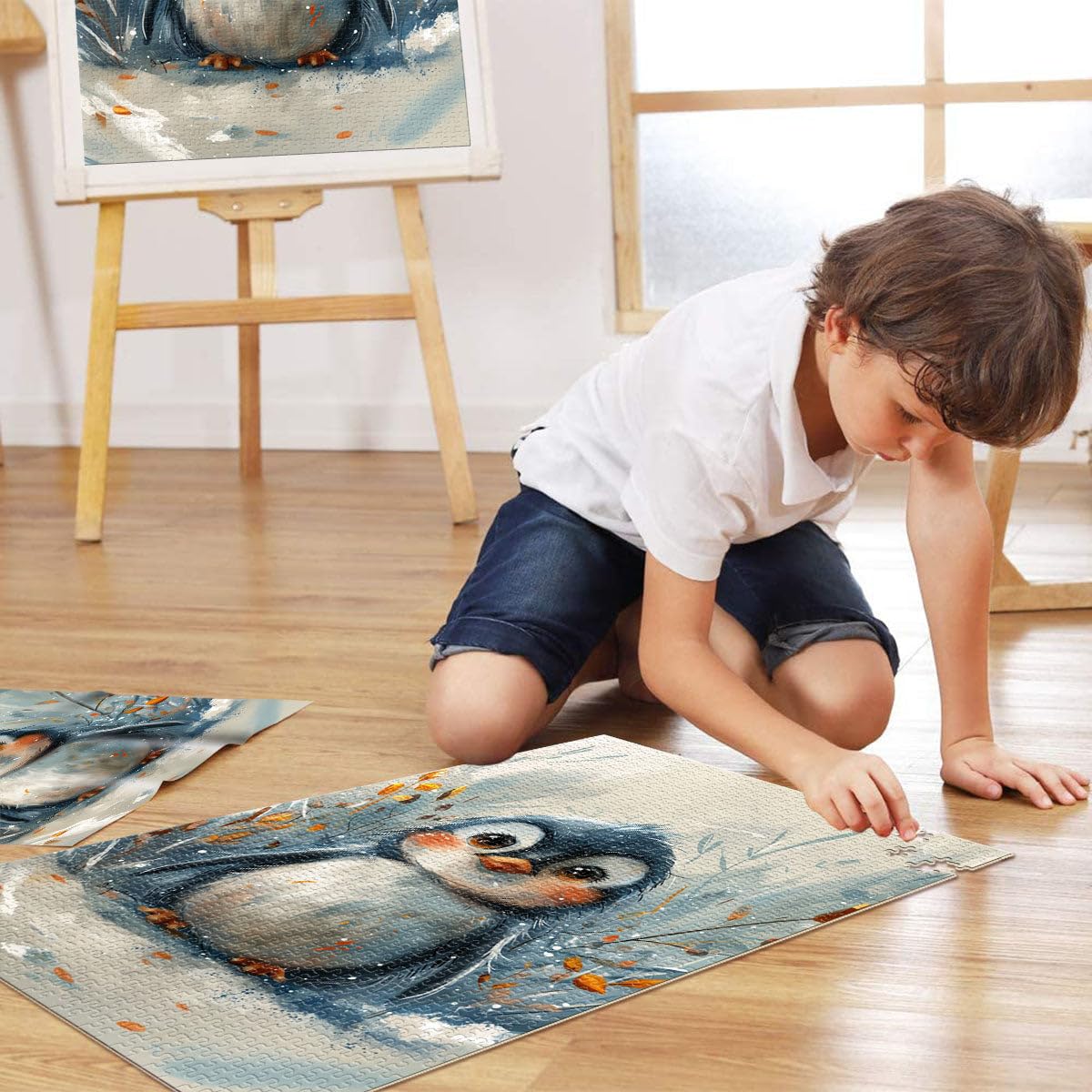 Puzzles pour Adultes 2000 pièces Mignon bébé Pingouin Jeu éducatif Anti-Stress pour Anniversaire, Noël 27,56 po x 39,37 po pour Les 14 Ans