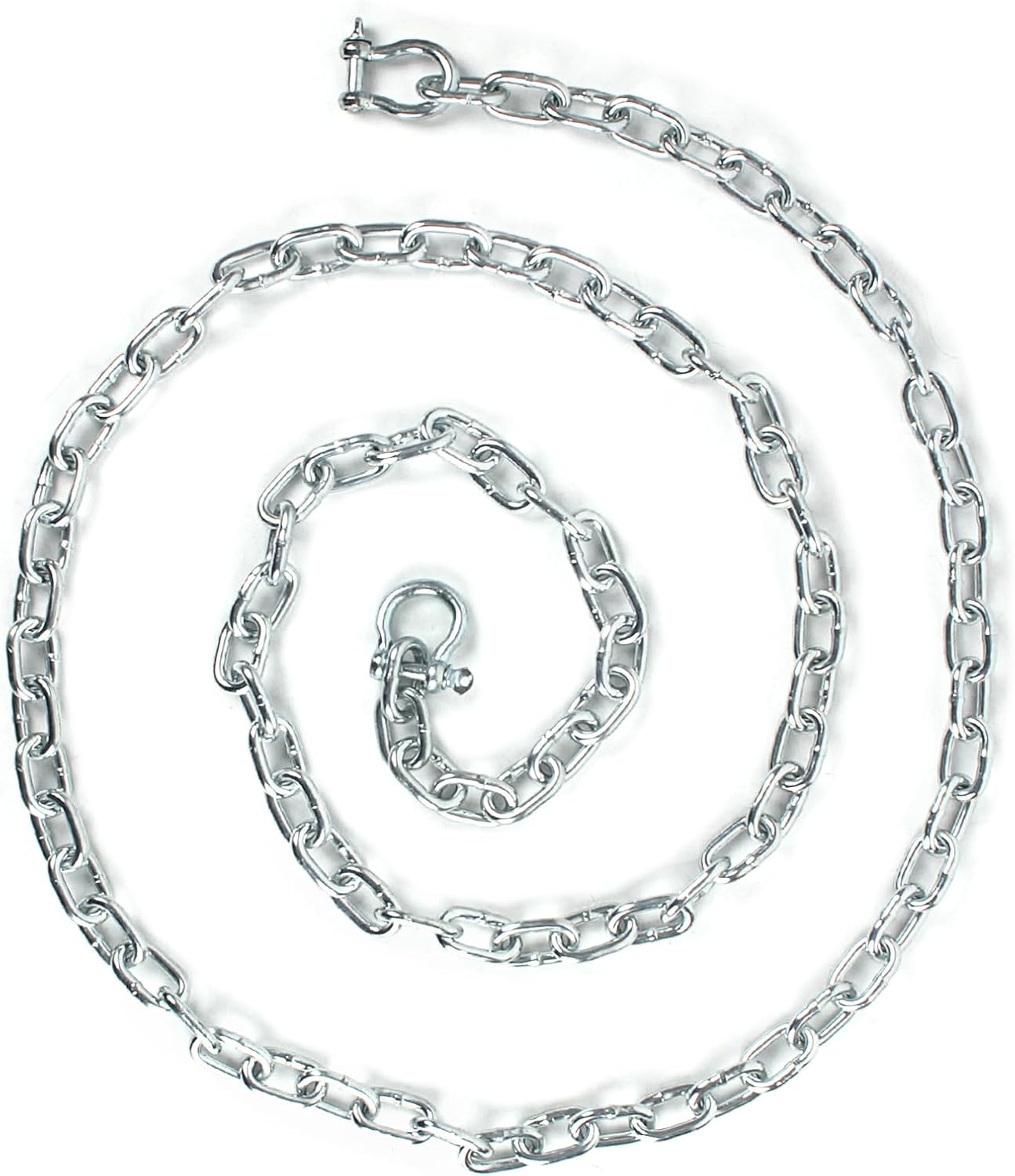 Galvanized Steel Anchor Chain, 4ft/5ft/6ft/10ft/15ft/20ft Boat Anchor Chain, Anchor Lead Chain with Double Boat Anchor Shackle, Marine Anchor Chain for Different Anchors, Anchor Chains for Boats