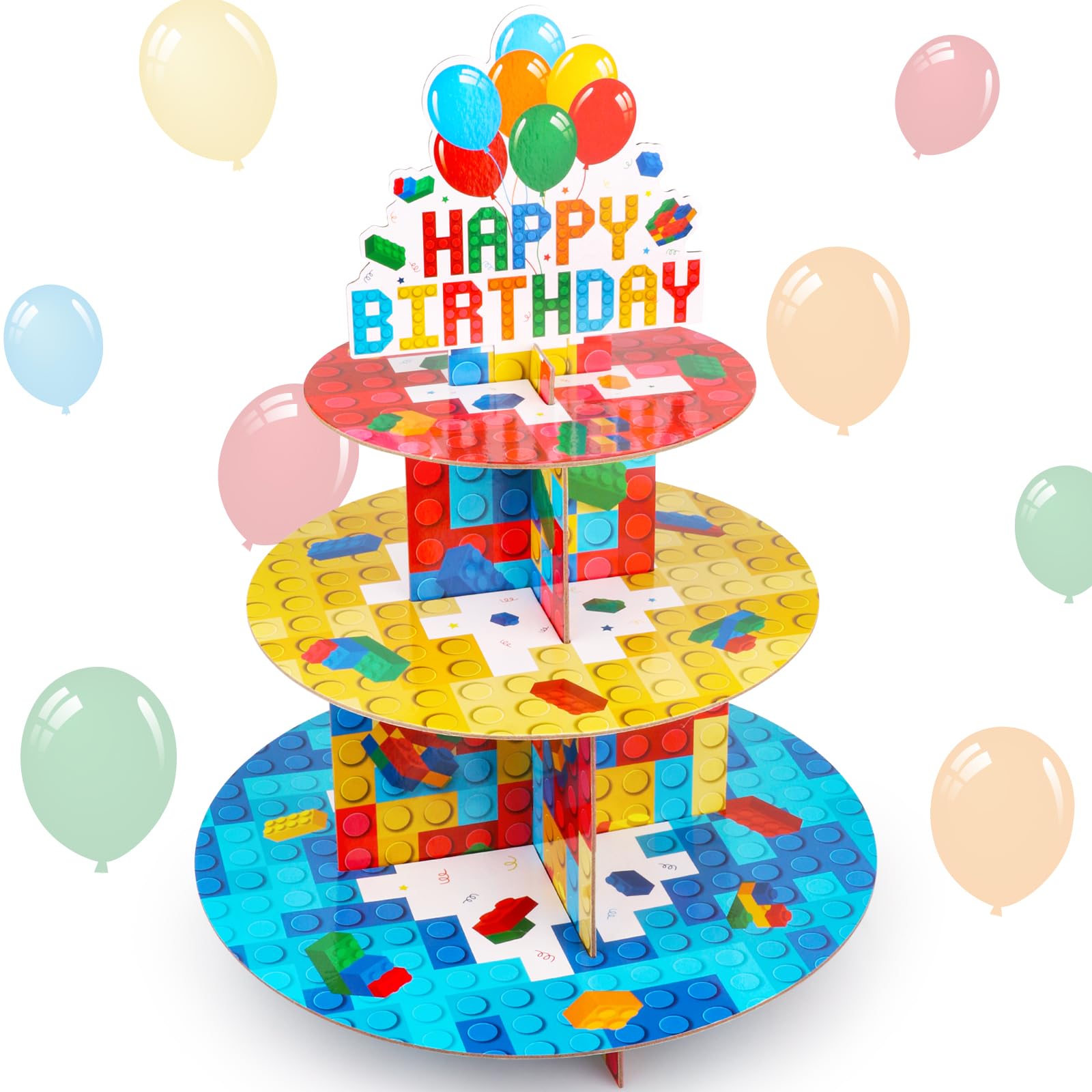 Photo 1 of Hooqict 3 Tier Cupcake Stand, Cardboard, Multicolor