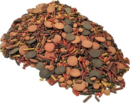 Gourmet Blend of 8-Type Carnivore Blend of Sinking Wafers, 1/8" x 7/16" Sinking Sticks, Sinking Pellets for All Teopical Fish GB-120-1/4-lb