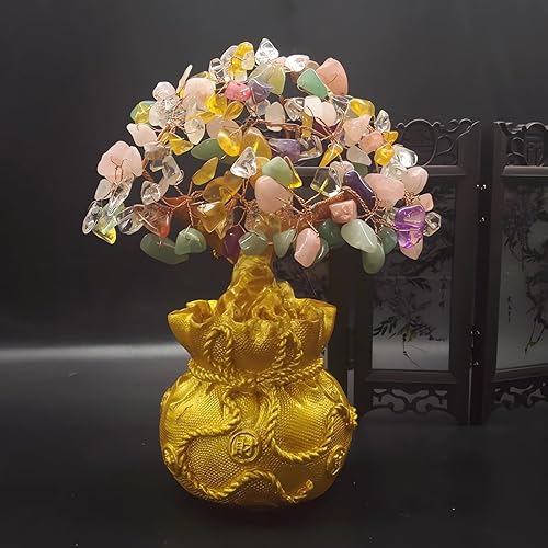 Miniatura 4 de Árbol de la fortuna de cristal para el dinero, Feng Shui, bonsái para la fortuna, árbol de la fortuna chino con monedas de la suerte para decoración