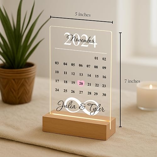 Miniatura 5 de Calendario personalizado con fecha y nombres, regalo para ella, regalo de aniversario para esposa, marido, parejas, regalos de regalo para esposa y
