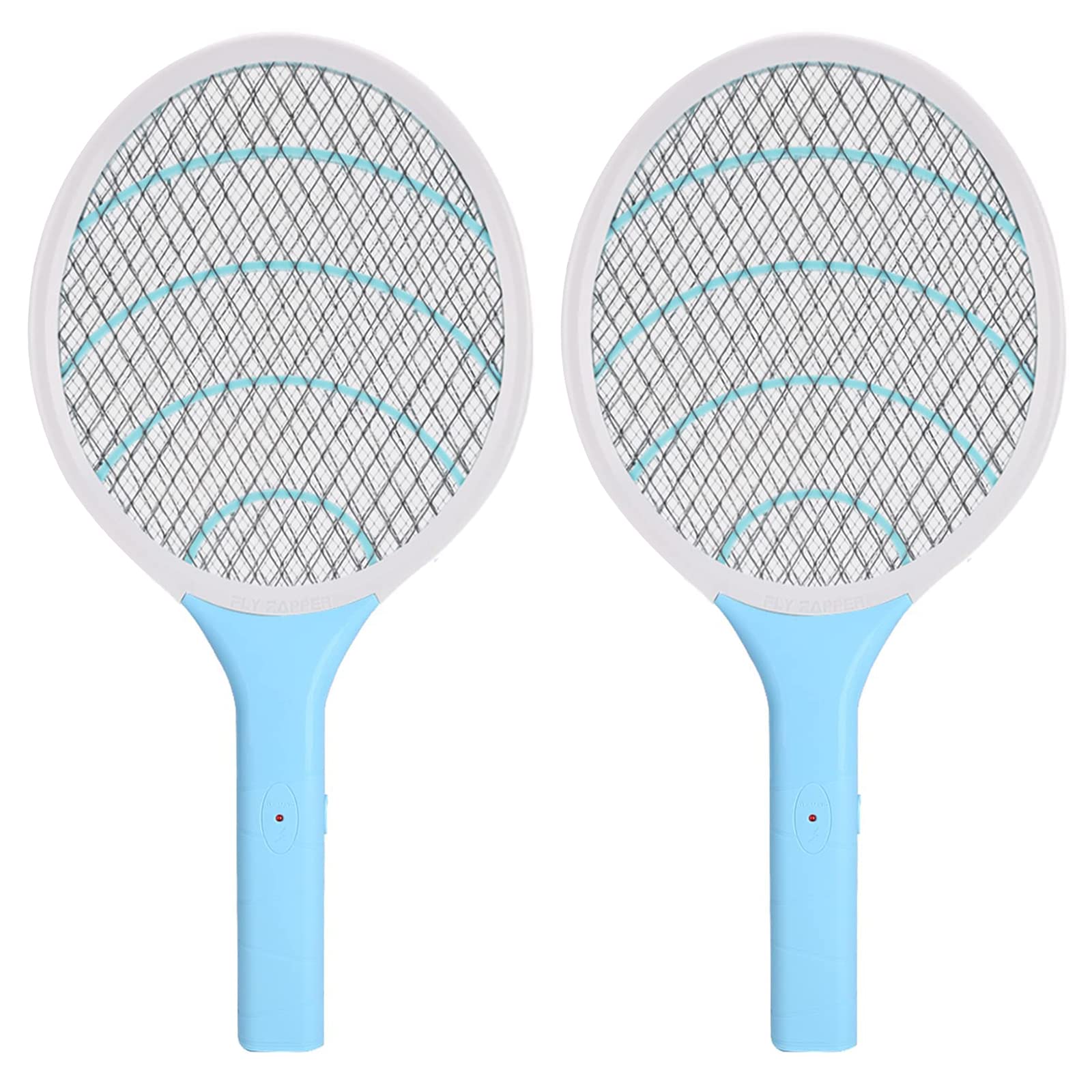 Lukasa Electric Fly Swatter 2 Pack, Fly Bug Zapper Racket with 3-Layer Safety Net, Electric Mosquito Fly Bugs Swatter Fly Killers for Indoor and Outdoor Mosquitoes Control
