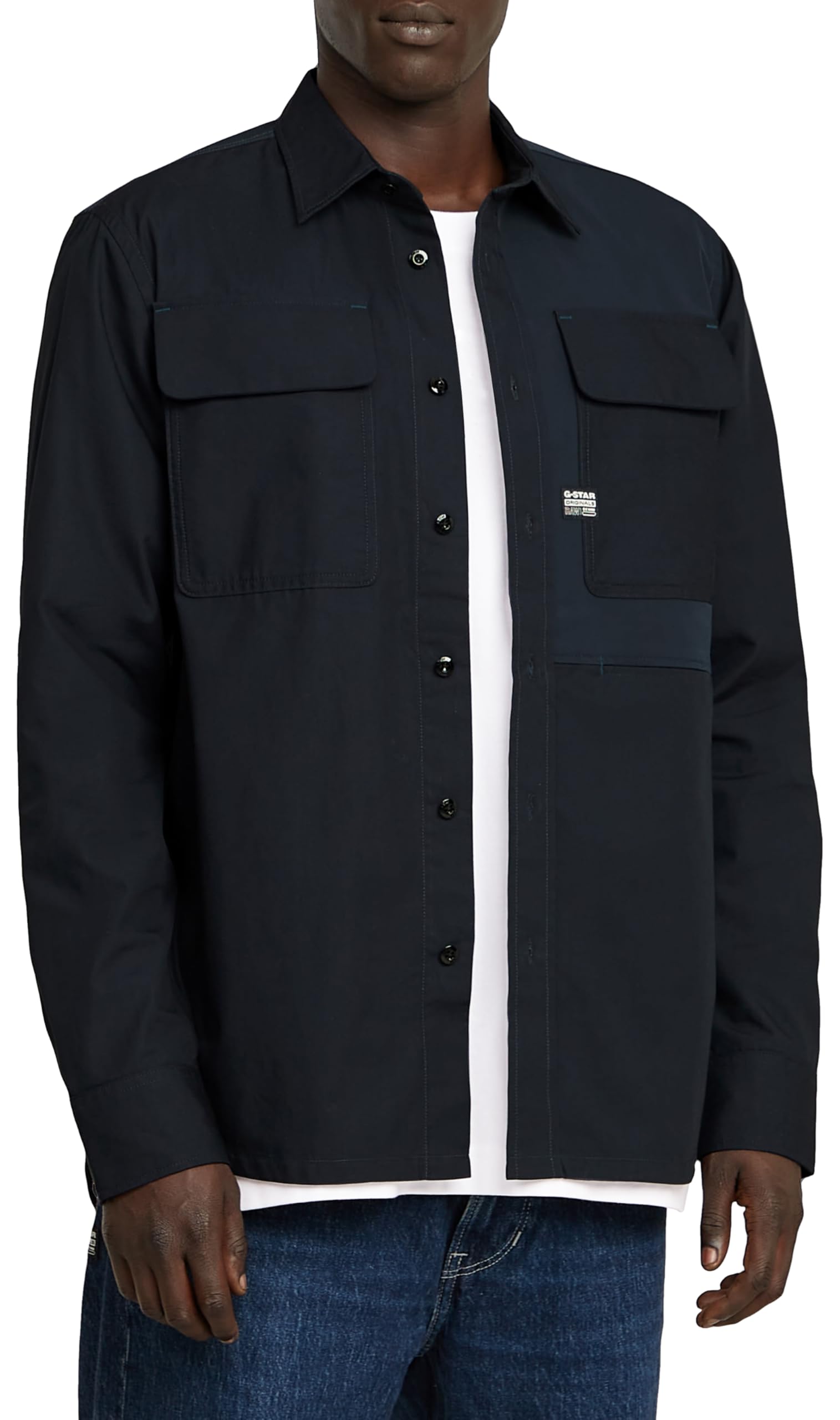 G-Star Men's CPO Utility Regular Shirt, Blue (salute D26470-C973-C742), XXL