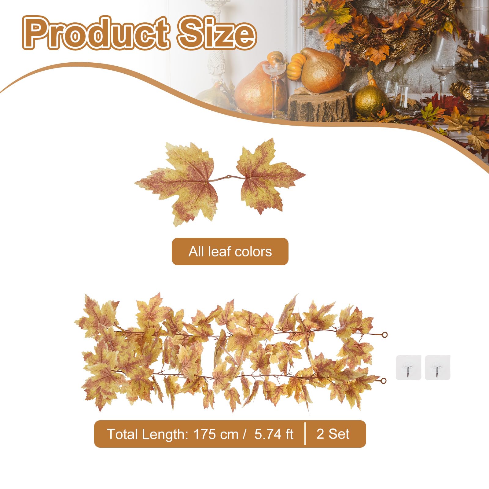 PATIKIL Fall Garland 5.7Ft/Piece - Image 2