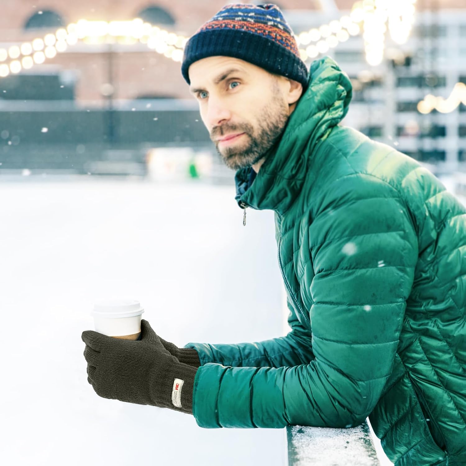 Evridwear Mens Winter Warm Gloves,Knitted Thermal Anti-Slip Touchscreen Glove with 3M Thinsulate Insulated Lining - Image 7